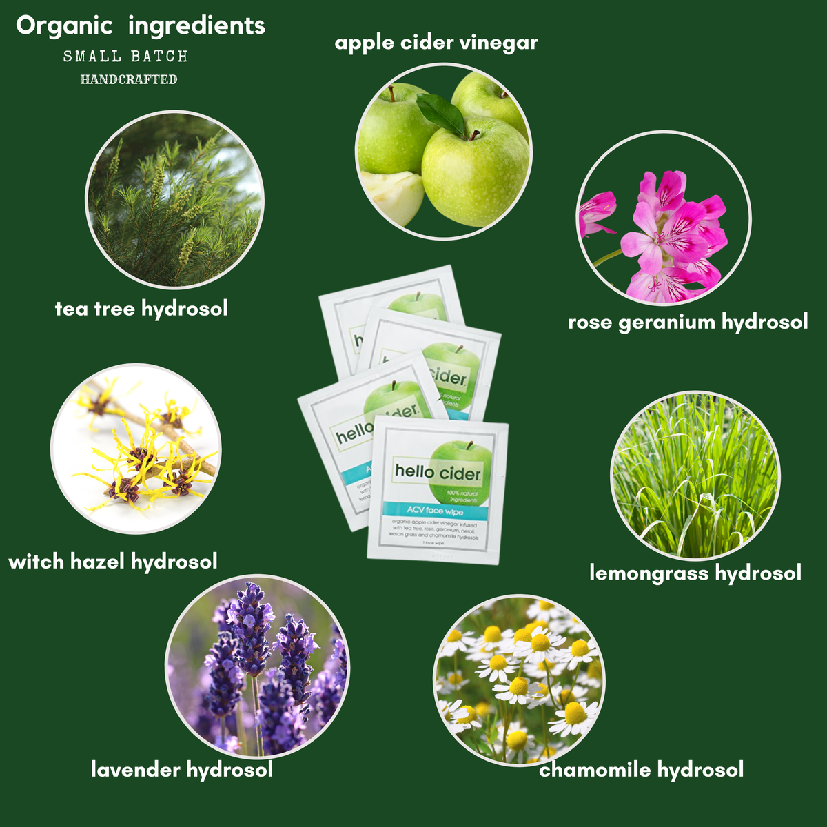 Acne organic face wipe
