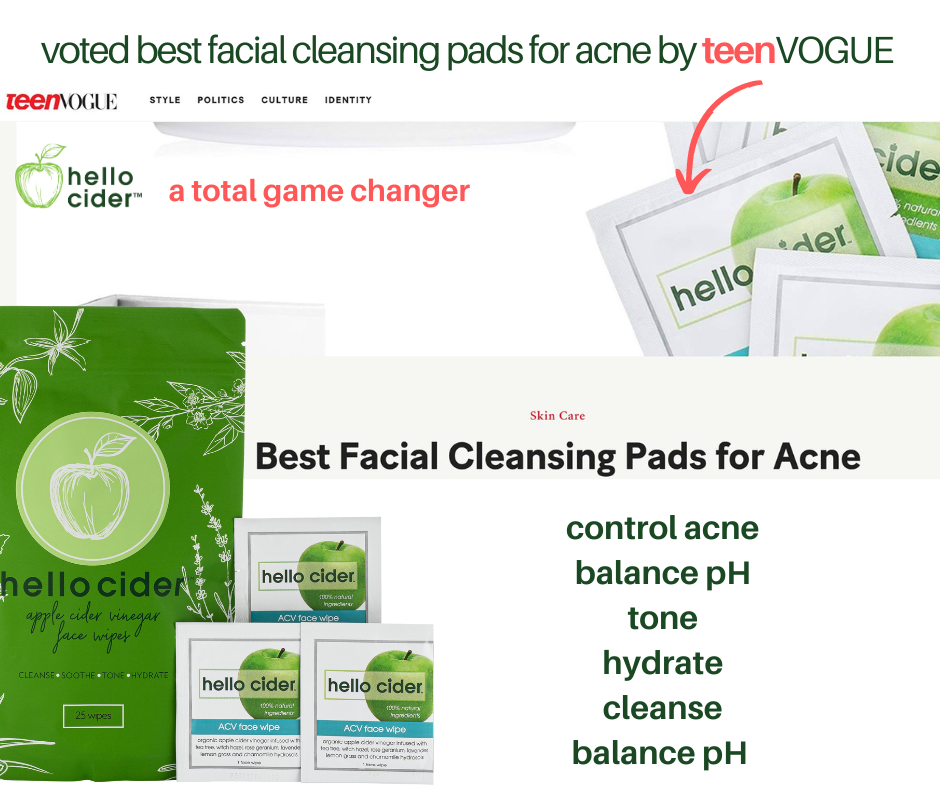 Acne organic face wipe