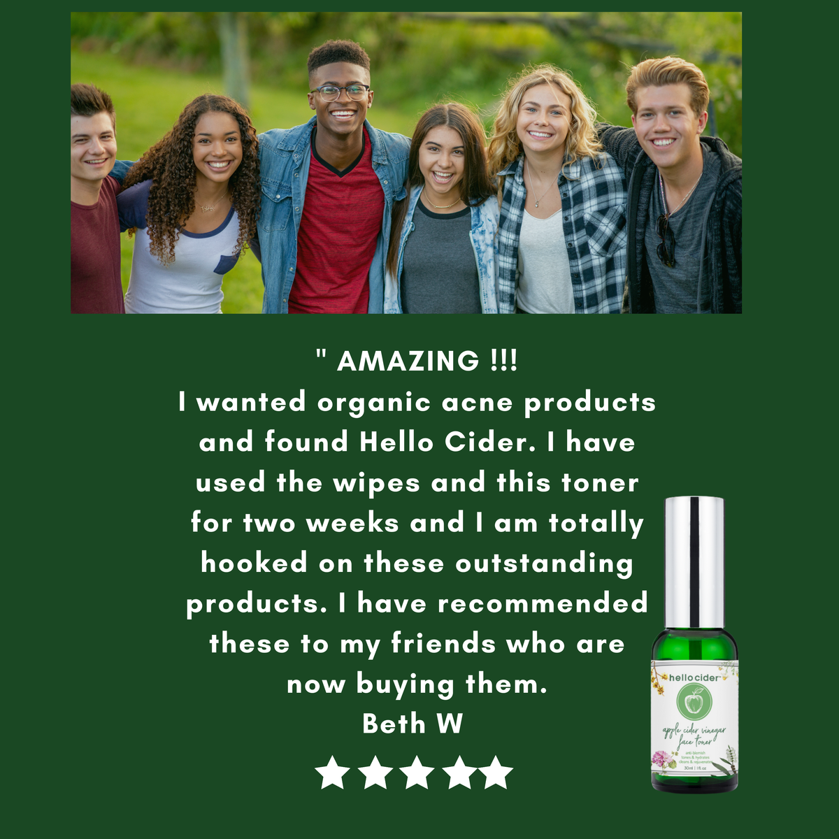 Acne organic facial tonerspray