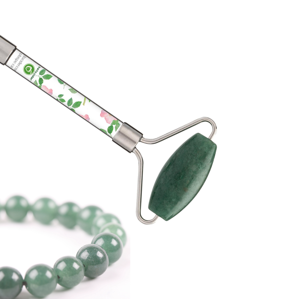 Face roller jade - facial massage for toning, destress, anti-aging & wrinkle