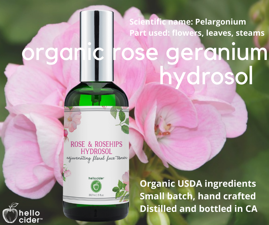 Organic Rose Geranium Floral Face Toner - Hello Cider