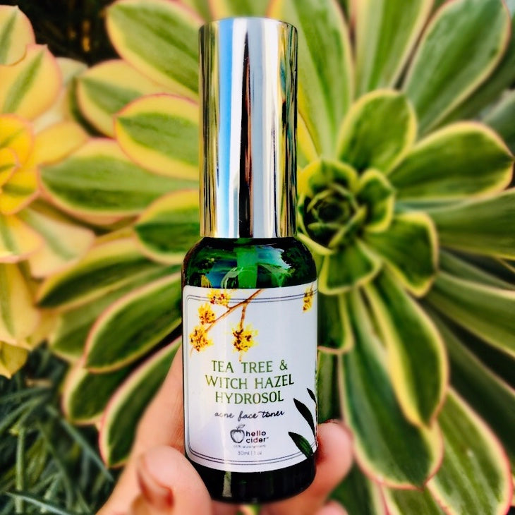 Organic Tea Tree Witch Hazel Acne Face Toner - Hello Cider