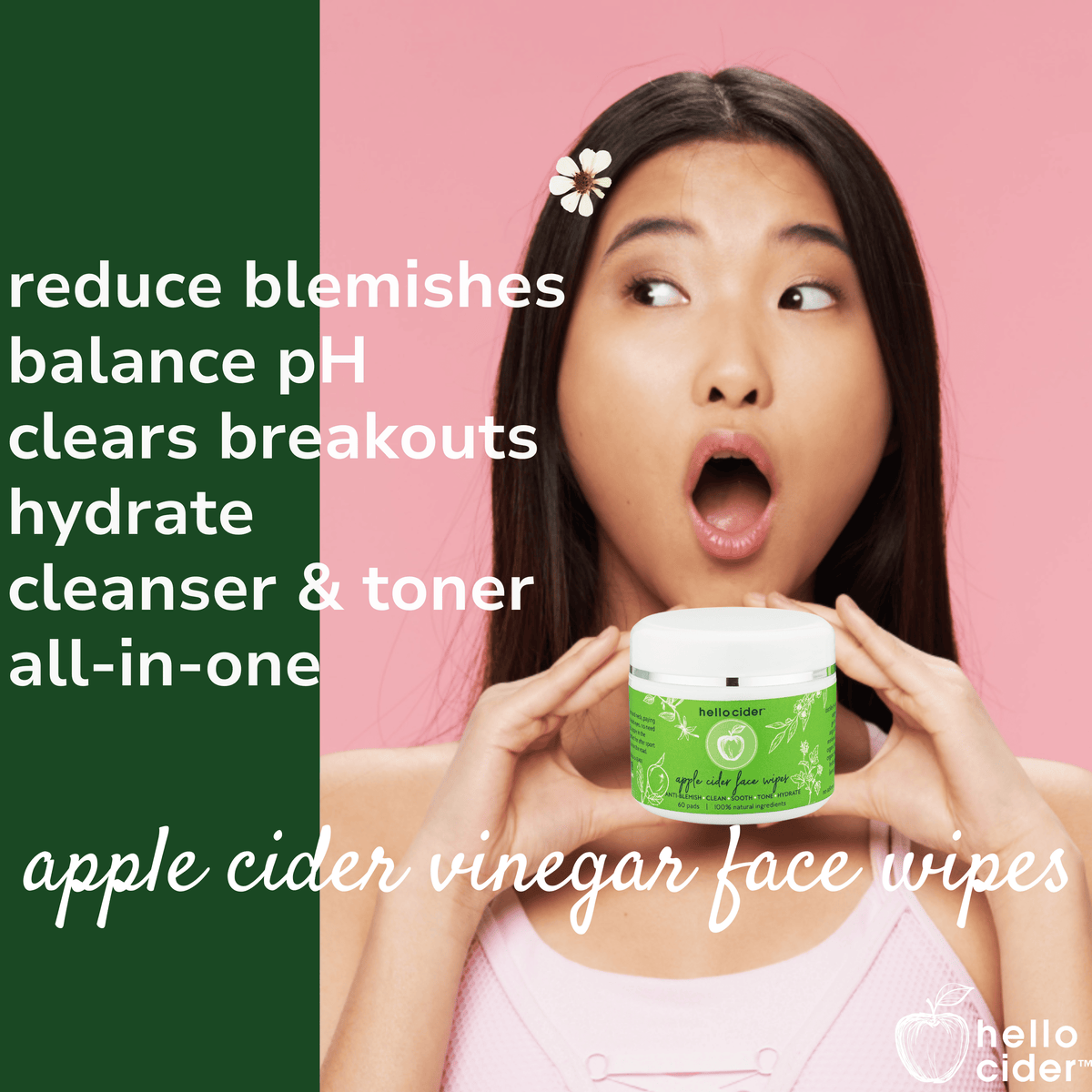 Acne organic face pads - 60/jar