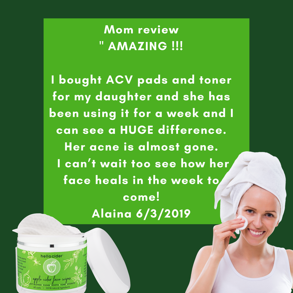 Acne organic face pads - 60/jar