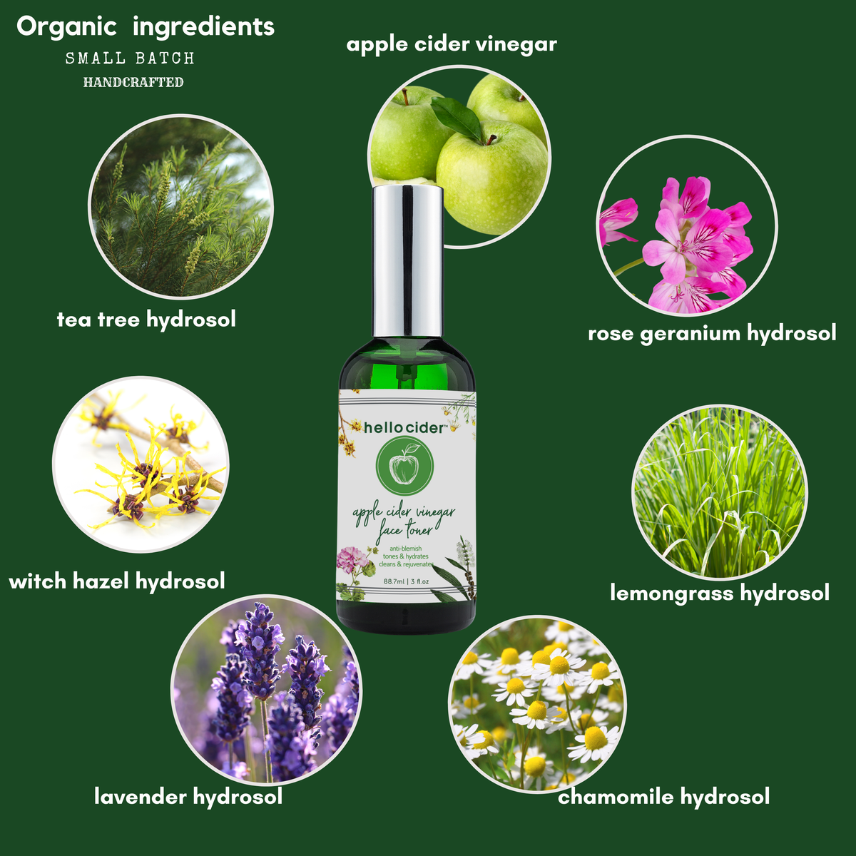 Acne organic facial tonerspray