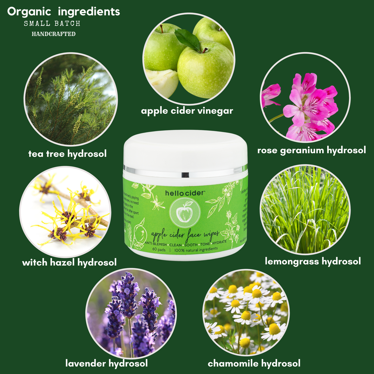 Acne organic face pads - 60/jar