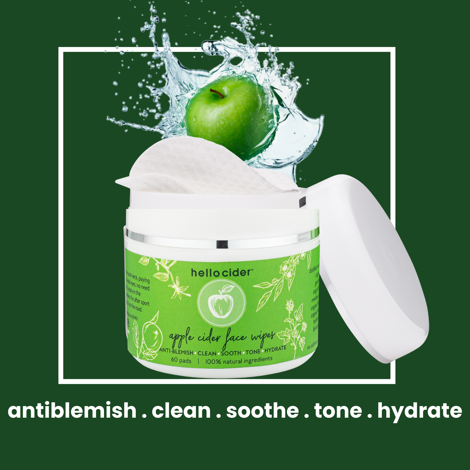 Acne organic face pads - 60/jar