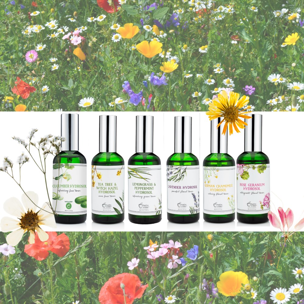 Organic rose geranium floral facial spray