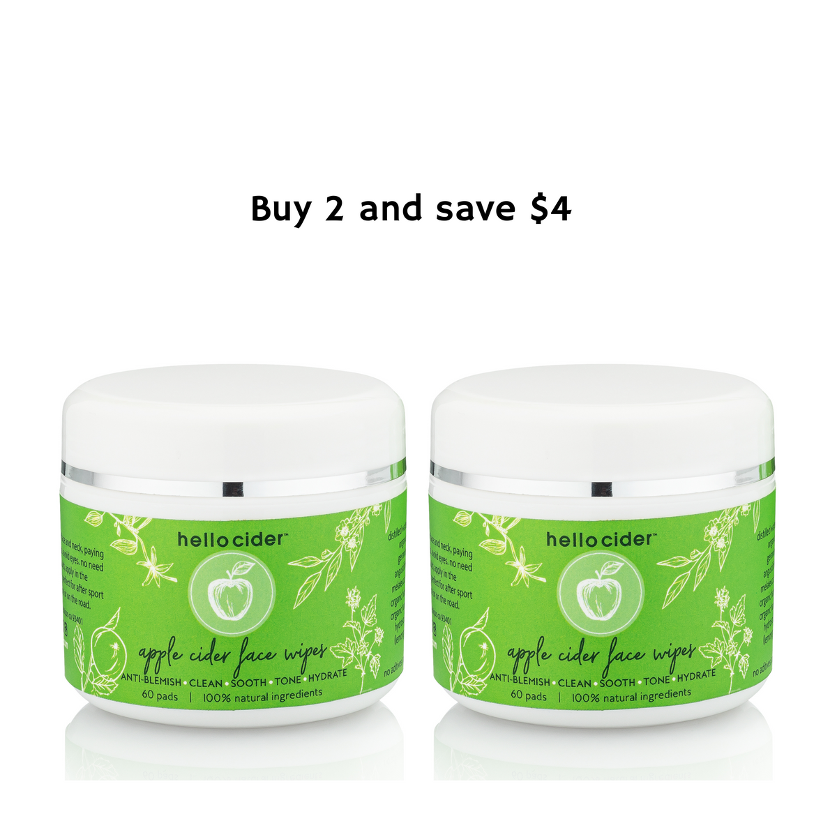 Acne organic face pads - 60/jar