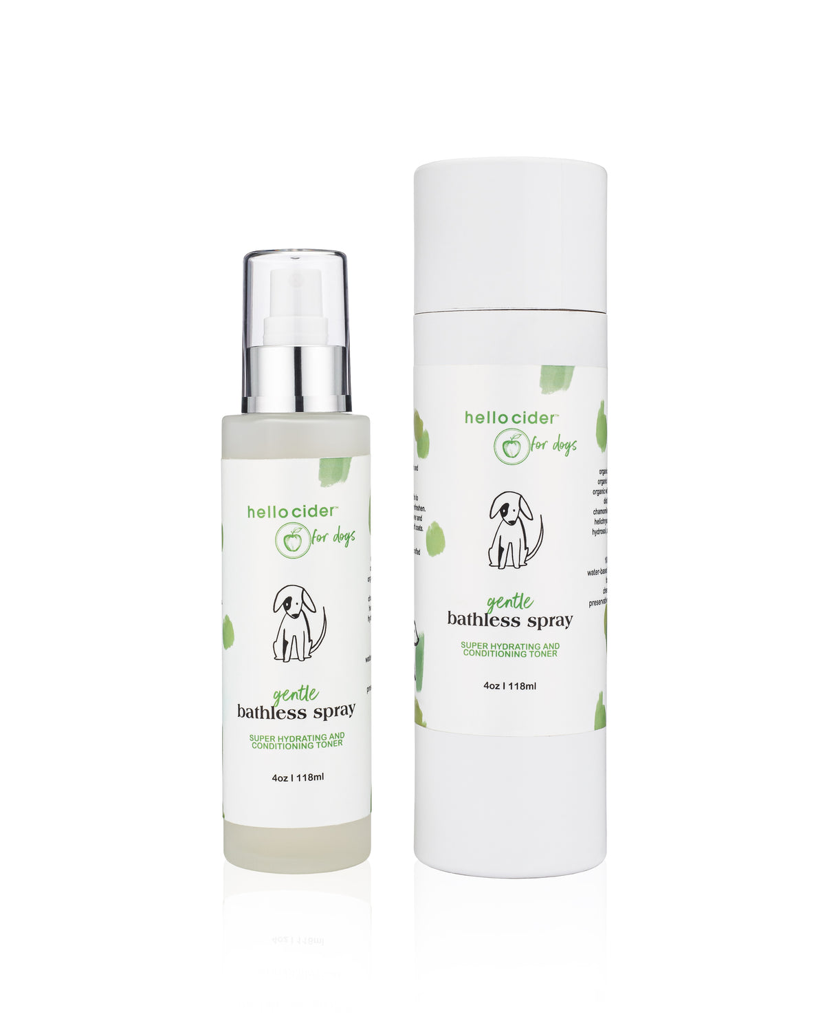 Gentle bathless spray for pet