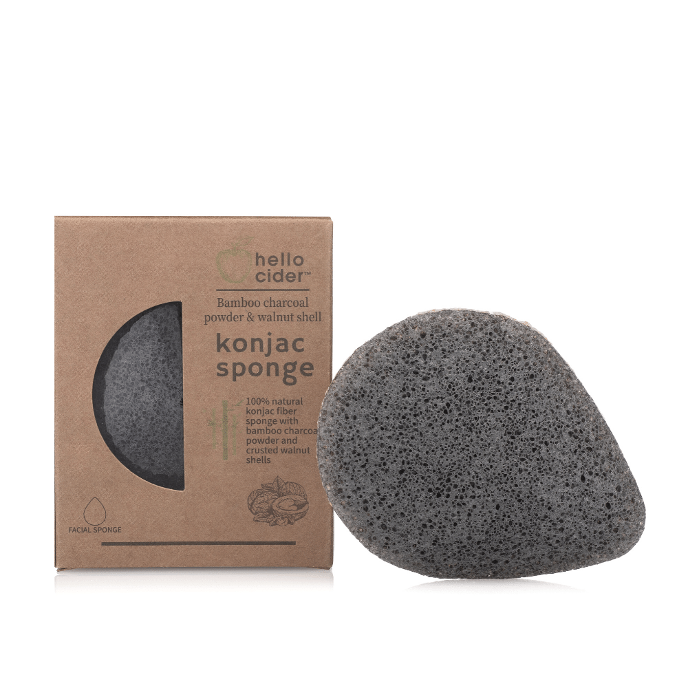 Bamboo Charcoal/Walnut Konjac Sponge - Hello Cider
