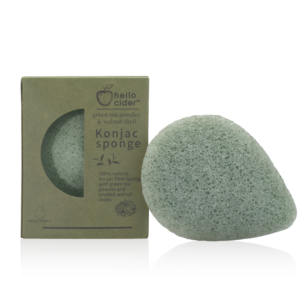Green Tea/Walnut Shell  Konjac Sponge - Hello Cider