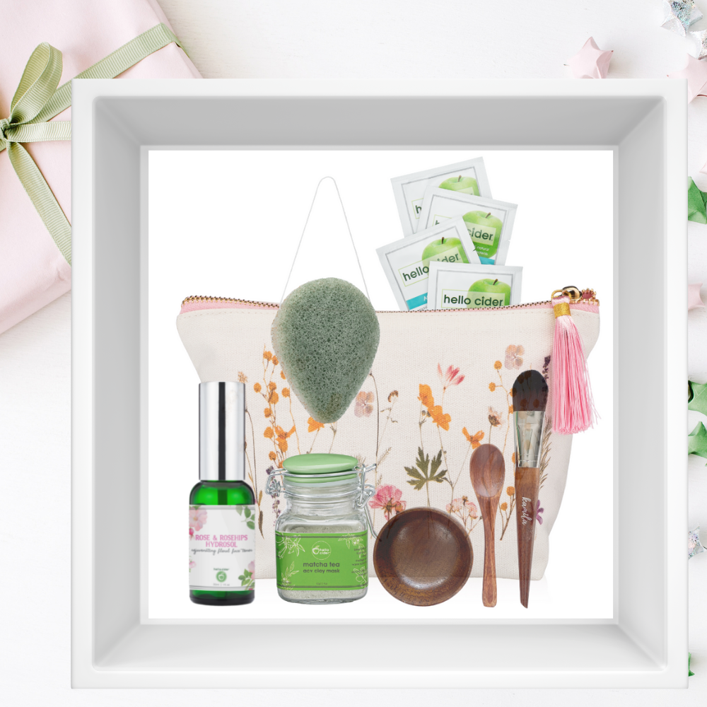 Gift set apple green tea clay mask