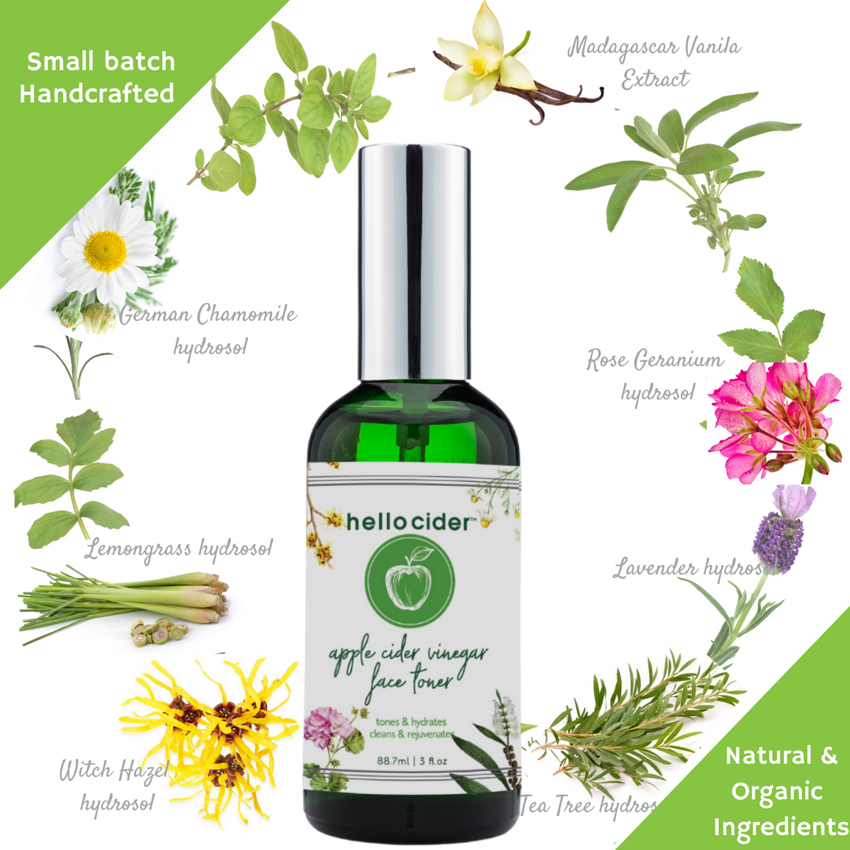 Acne organic facial tonerspray