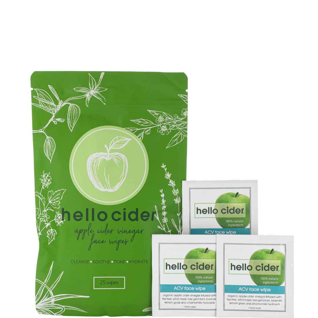 Natural Skin Care Acne Face Wipes with Organic Apple Cider Vinegar