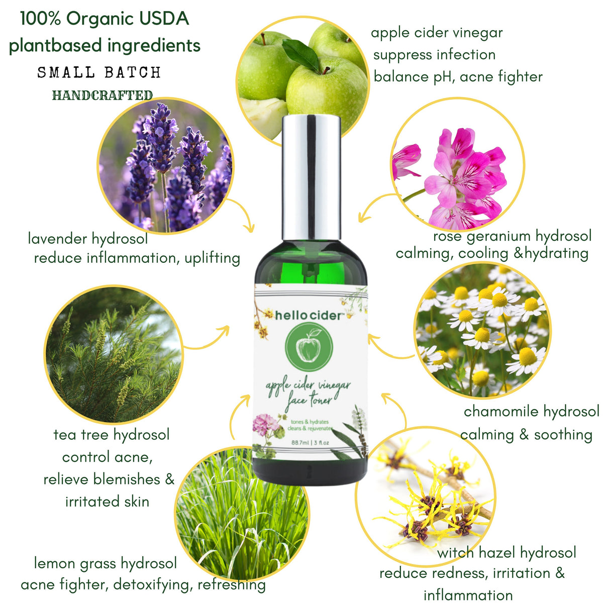 Acne organic facial tonerspray