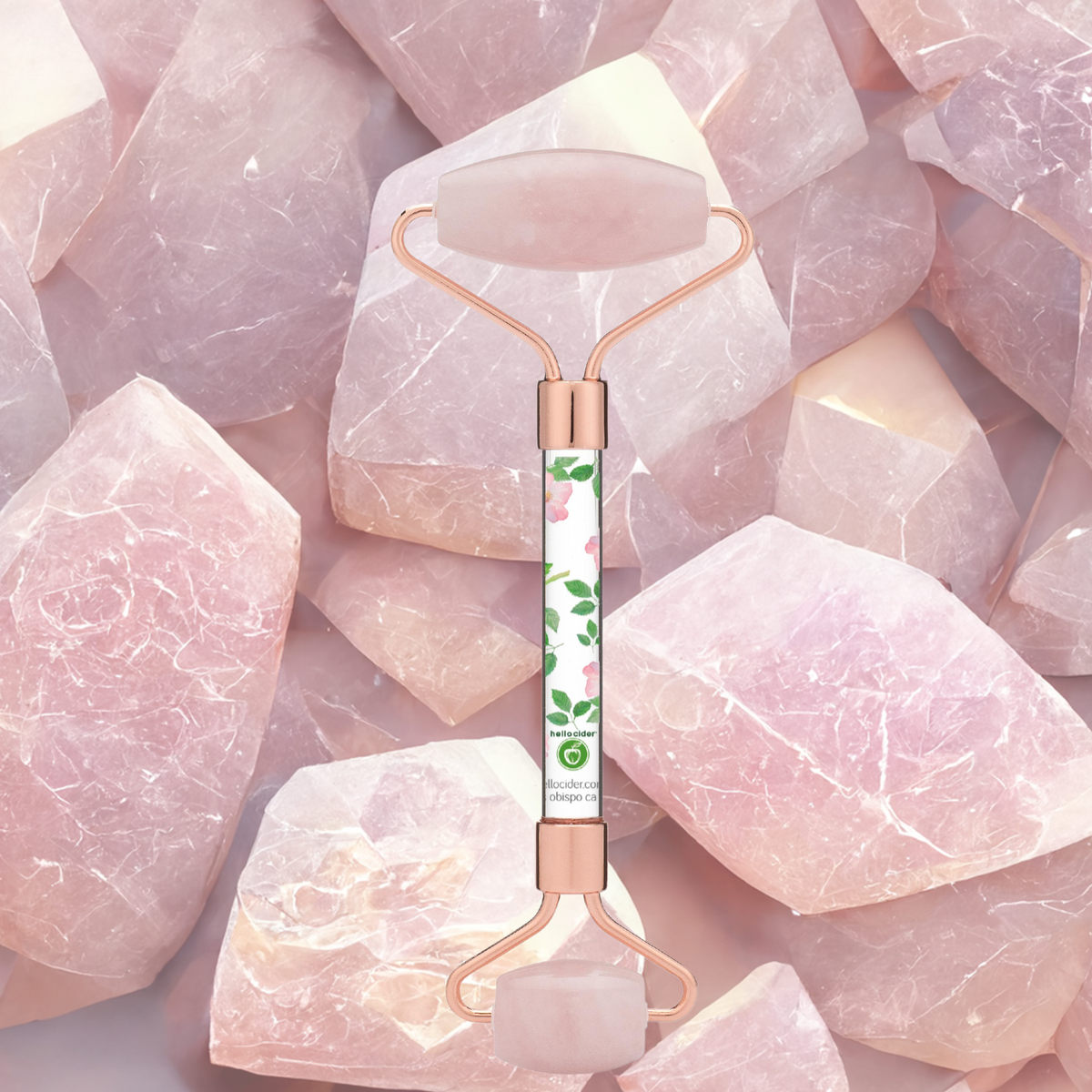 Face roller rose quartz - gentle facial massage