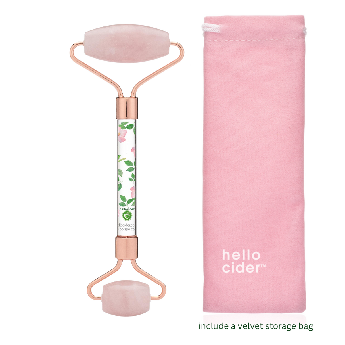 Face roller rose quartz - gentle facial massage
