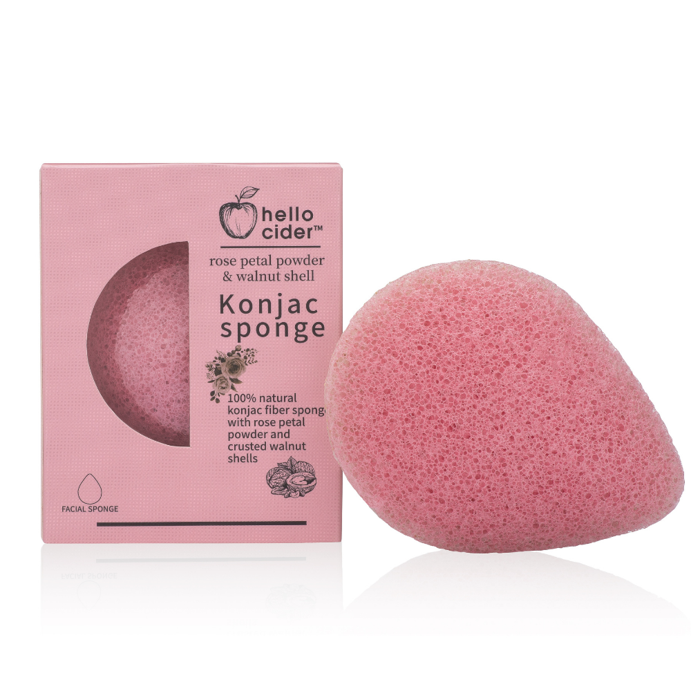 Rose Petal/Walnut Konjac Sponge - Hello Cider